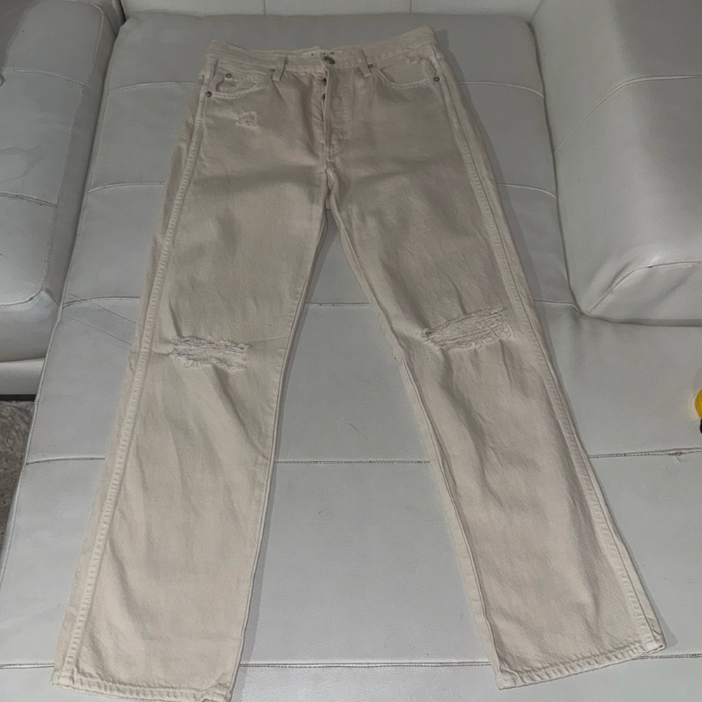 AMO LAYLA vintage white cream with distressing jeans 27